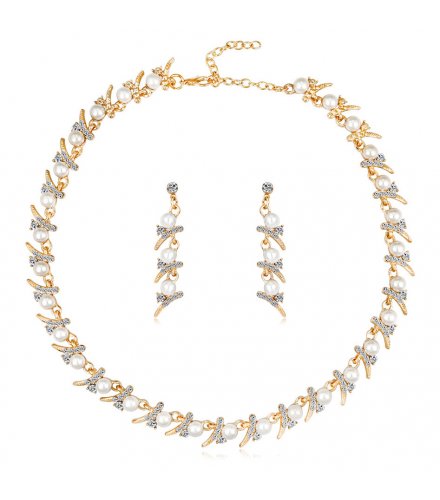 SET469 - Pearl necklace earrings Set
